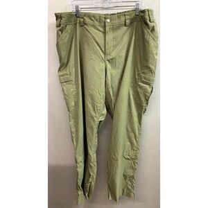 Duluth Trading Cargo Pants Womens 24W x 31 Olive Green Stretch Utility Outdoor
